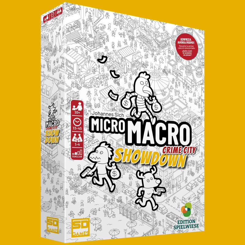 MICRO MACRO, SHOWDOWN - Crime City  Juego de mesa de deducción (+ 10 Años, 1-4 Jugadores) SD Games